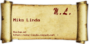 Miks Linda névjegykártya